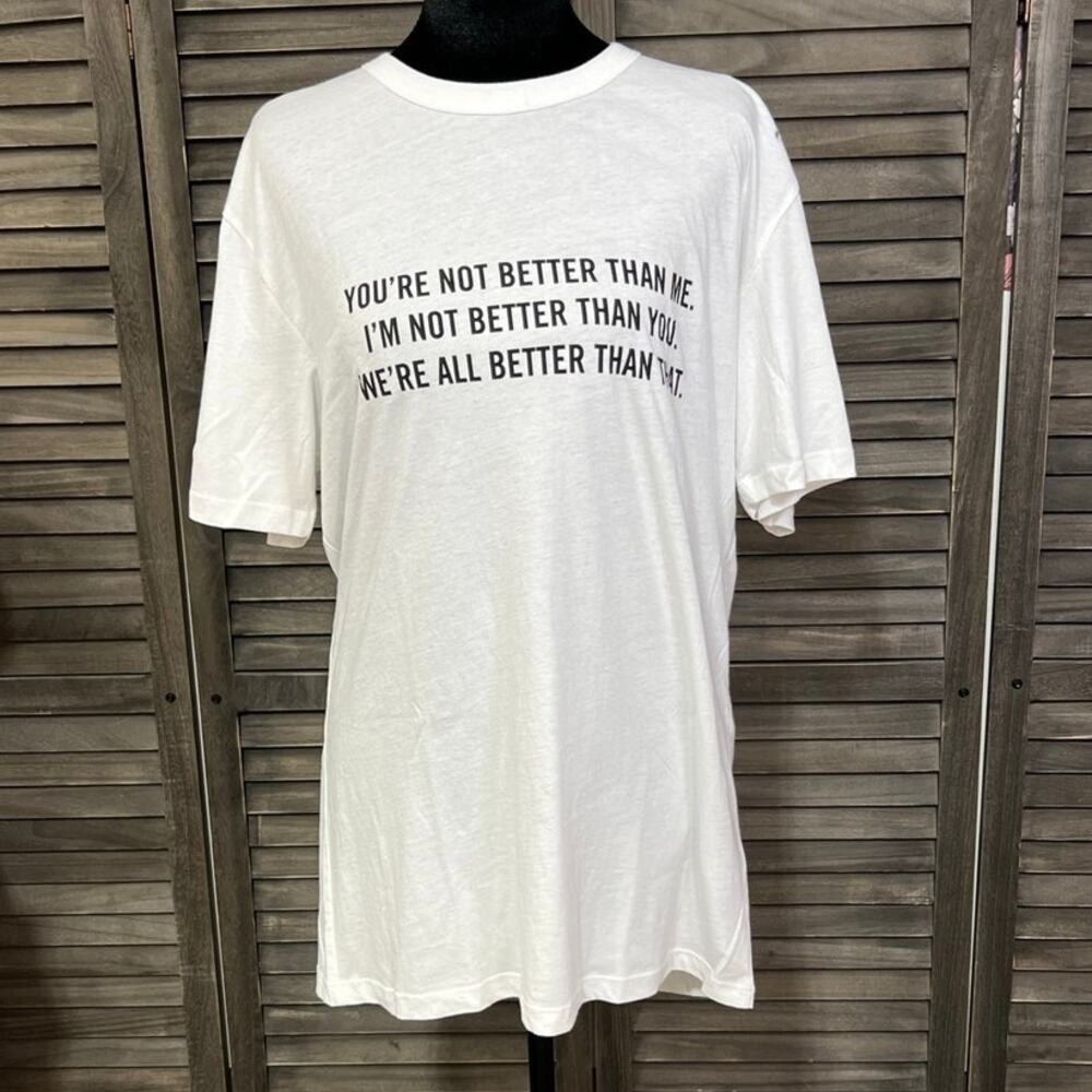 Kenneth Cole Soft VoiceWear White Better Than That Tshirt Medium NWT 100% Cotton - Picture 4 of 8